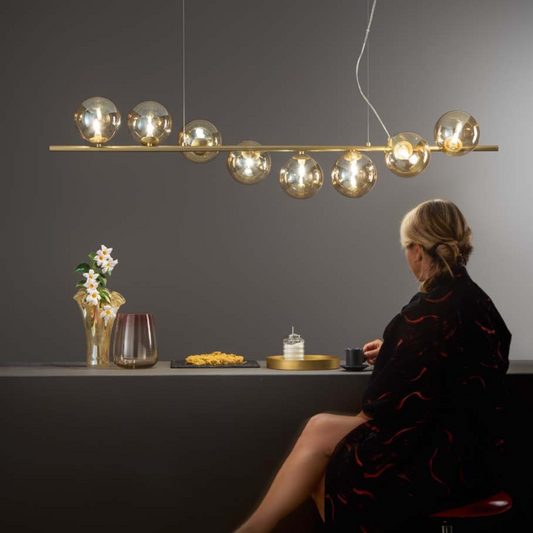 Lampadario Honey nero in ferro, 8 luci, LUCE AMBIENTE DESIGN